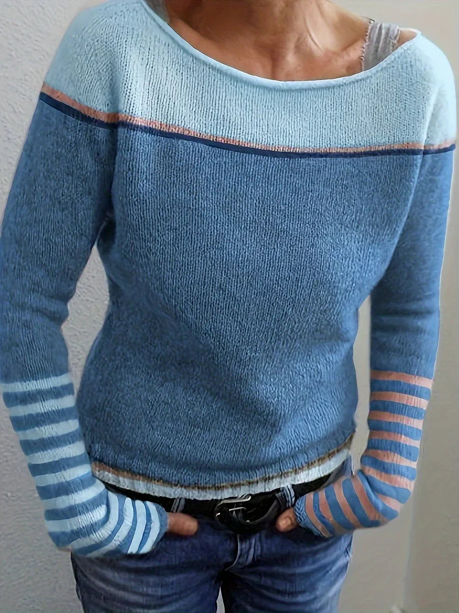 Talithia™ | Gestreifter Strickpullover Mit Langen Ärmeln