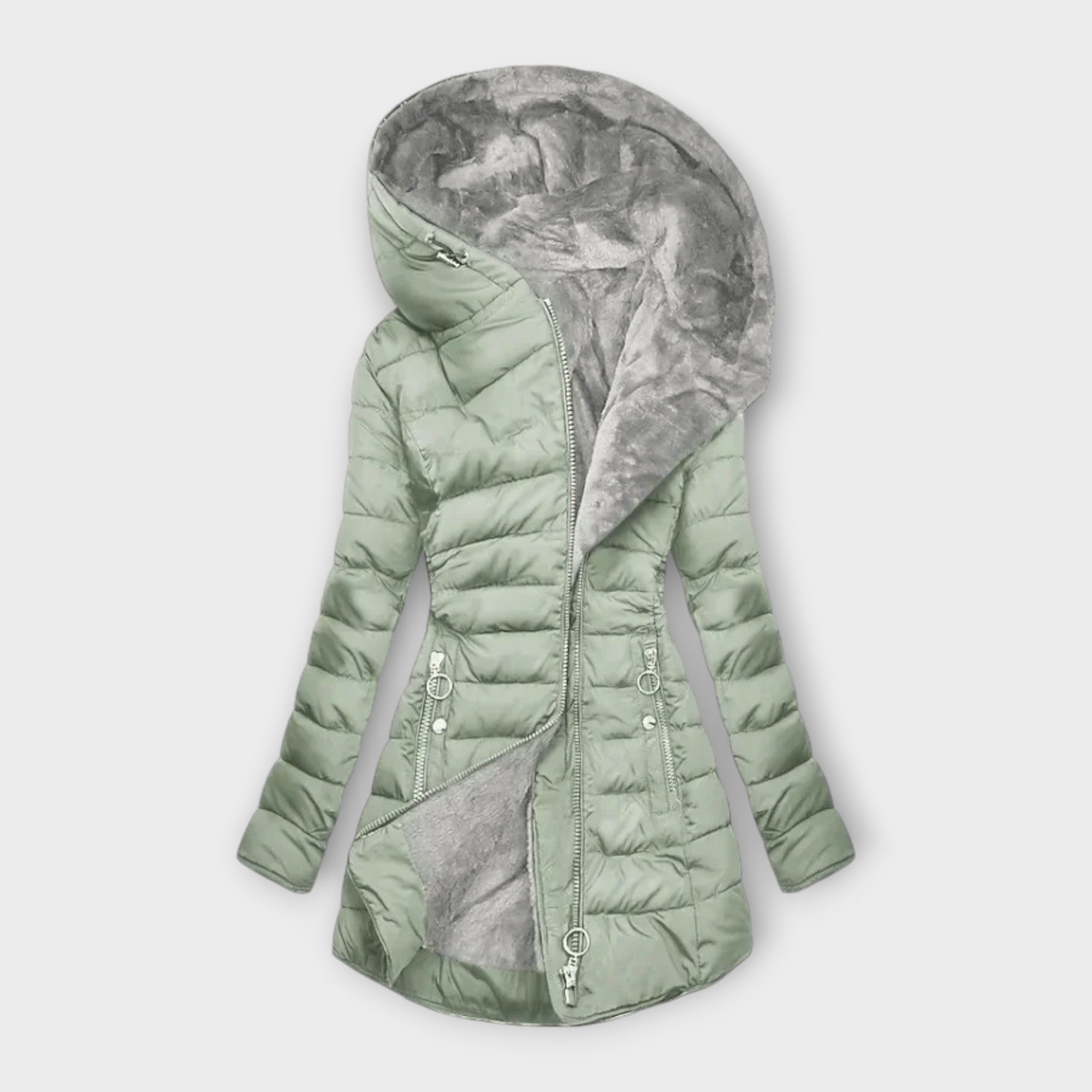 Marian™ | Slim-Fit Wintermantel mit Fellkapuze