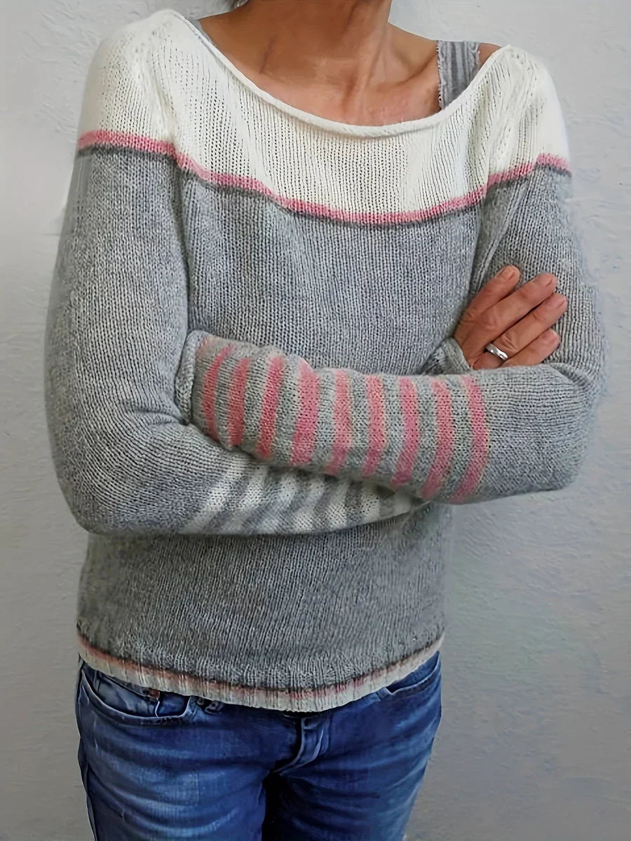 Talithia™ | Gestreifter Strickpullover Mit Langen Ärmeln