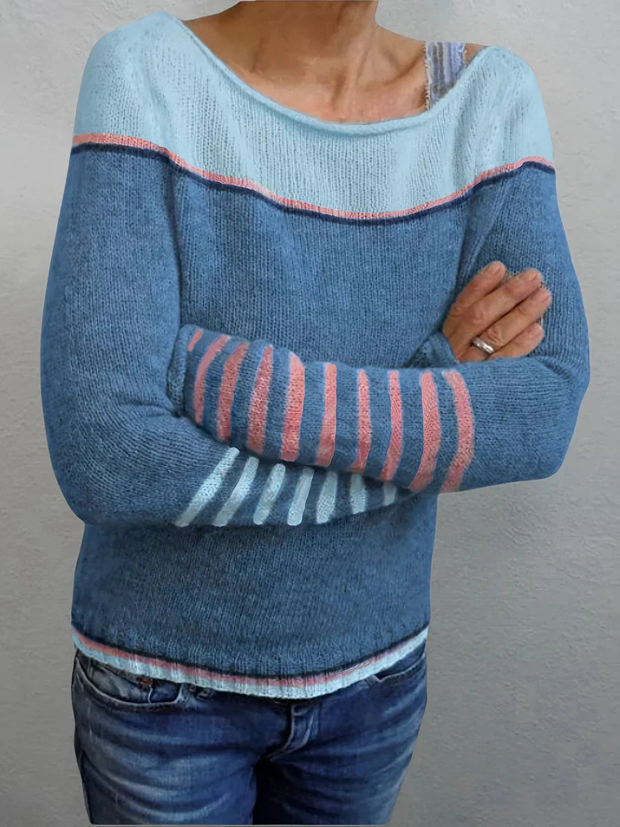 Talithia™ | Gestreifter Strickpullover Mit Langen Ärmeln