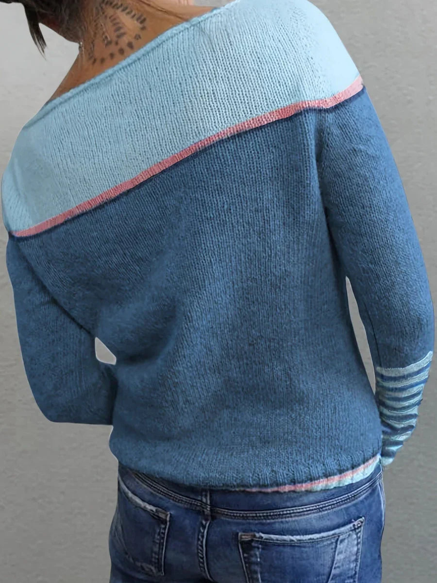 Talithia™ | Gestreifter Strickpullover Mit Langen Ärmeln
