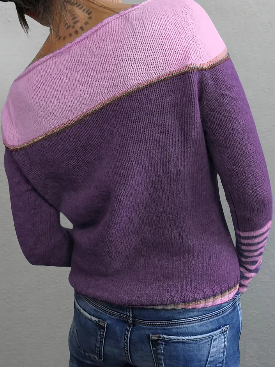 Talithia™ | Gestreifter Strickpullover Mit Langen Ärmeln