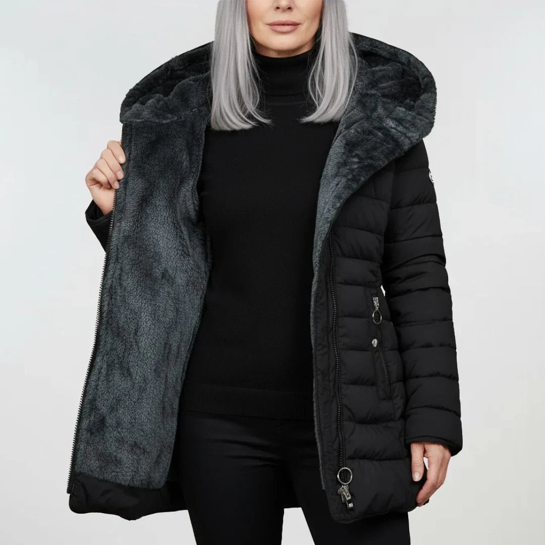 Marian™ | Slim-Fit Wintermantel mit Fellkapuze