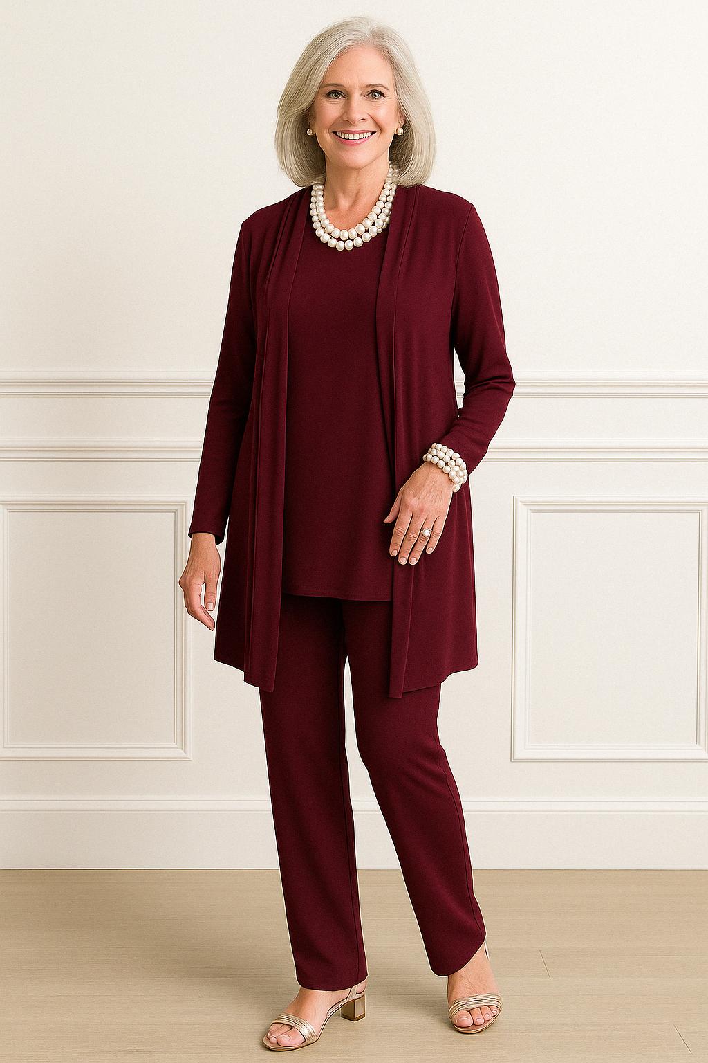 Barbara™ | Cardigan, Top & Hosen-Set