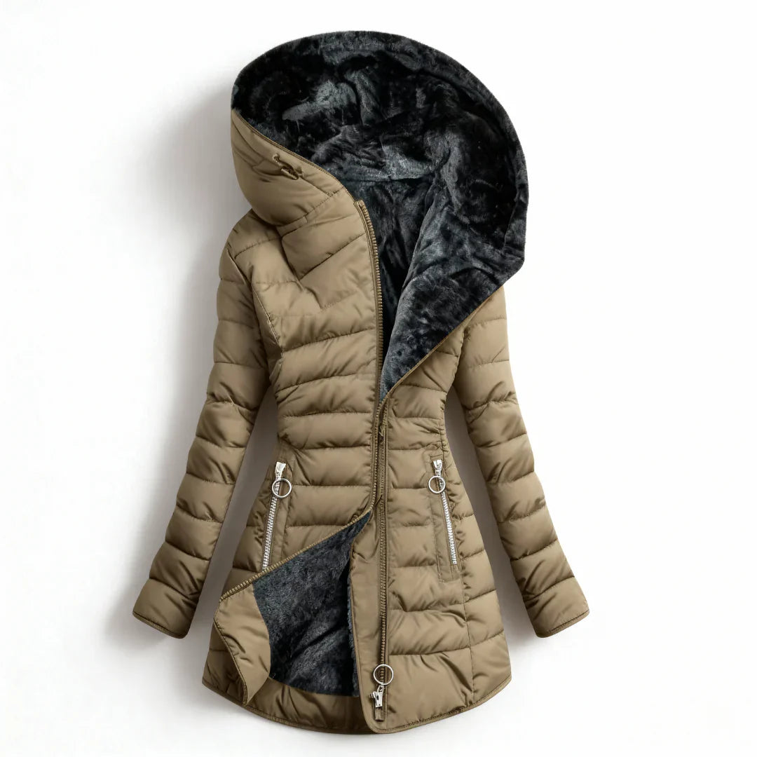 Marian™ | Slim-Fit Wintermantel mit Fellkapuze
