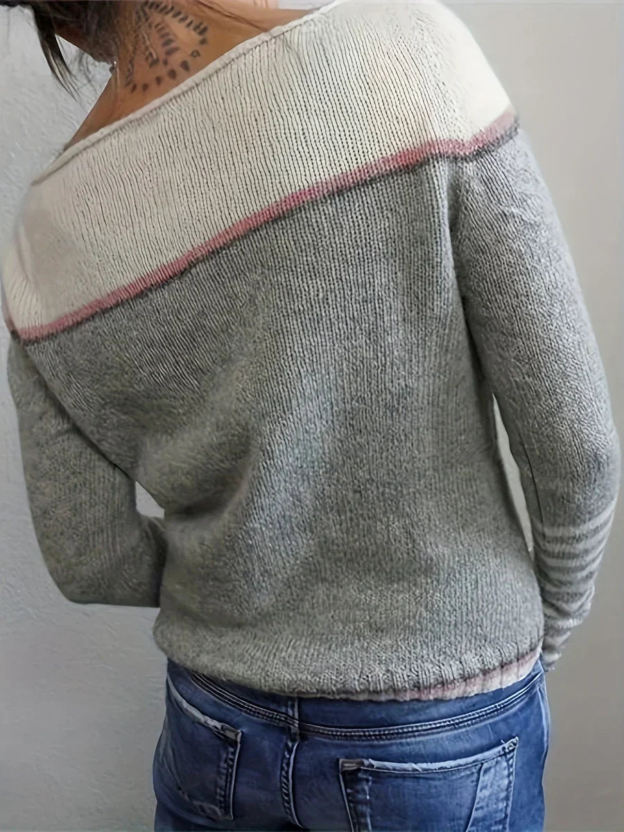 Talithia™ | Gestreifter Strickpullover Mit Langen Ärmeln