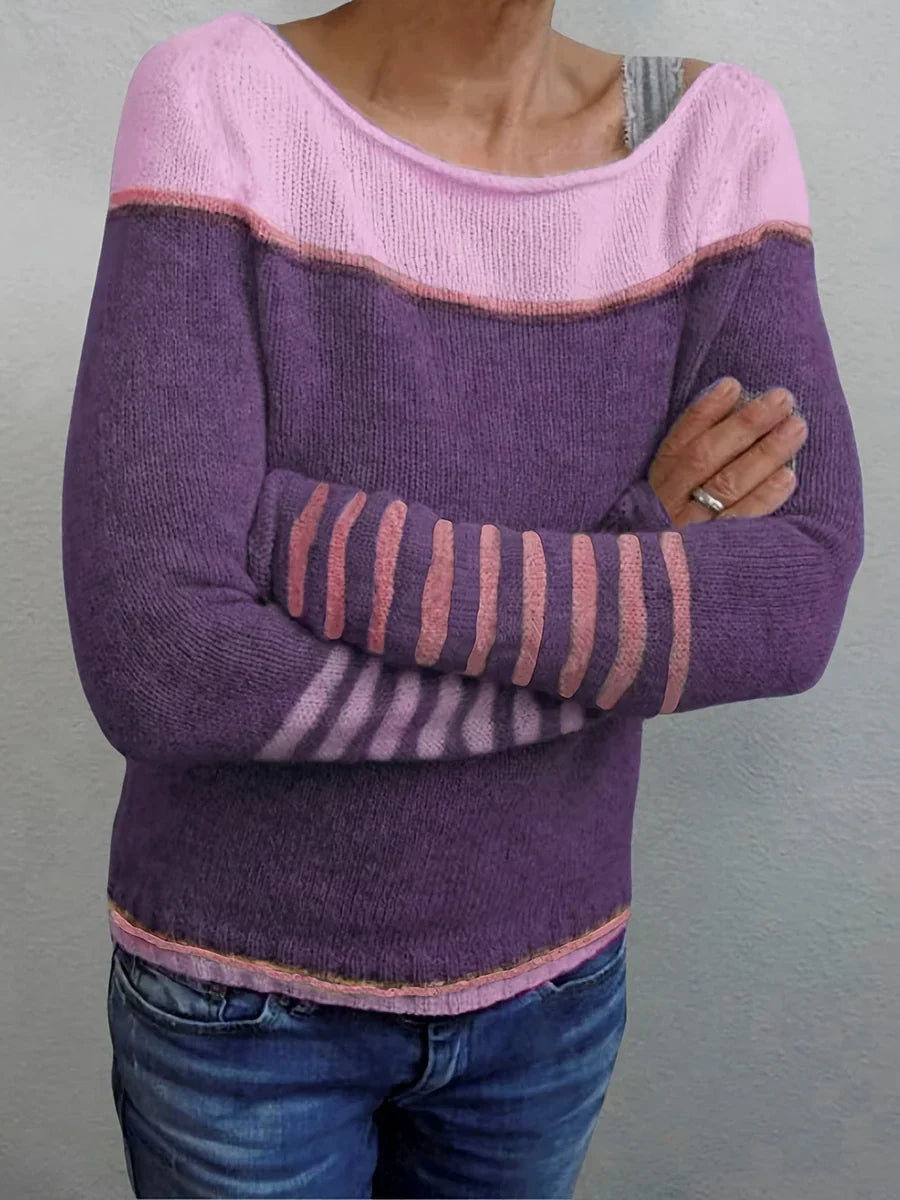 Talithia™ | Gestreifter Strickpullover Mit Langen Ärmeln